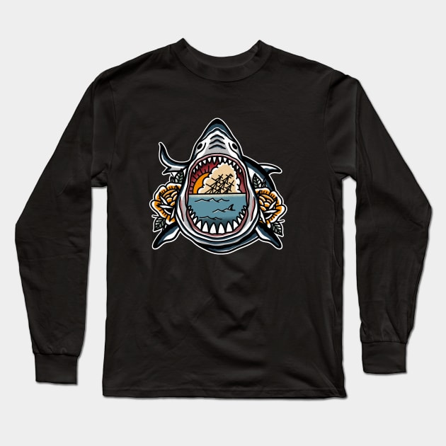 Shark Attack Long Sleeve T-Shirt by TerpeneTom